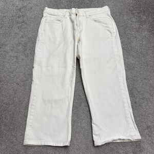 Levi's 51710 Cropped Denim Jeans Womens 6 Winter White Embroidered Star Sample